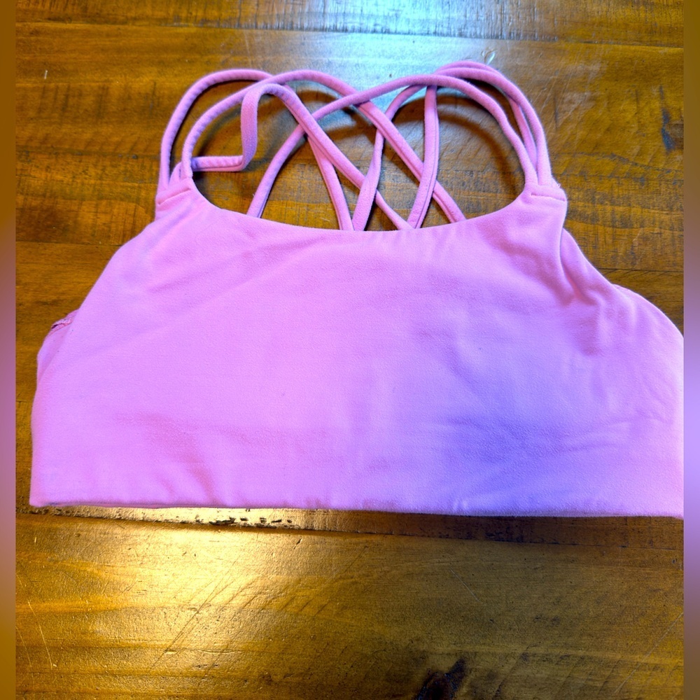 Athleta Hyper Focused Pink purple Strappy Sports Bra Small